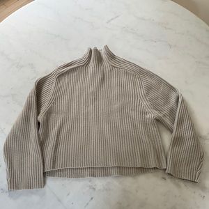 H&M Tan/Gray Turtleneck Sweater